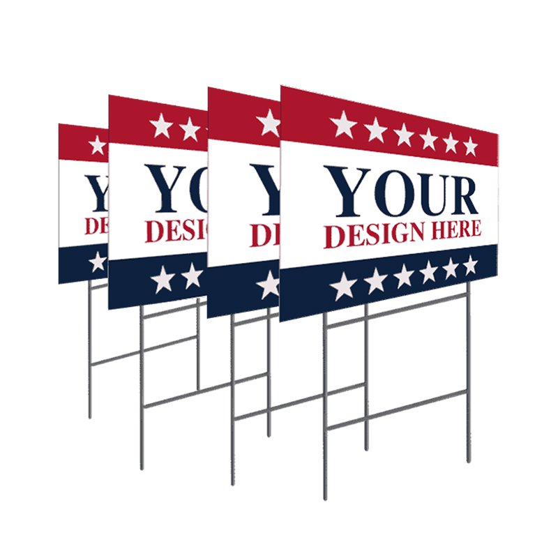 Custom Cut Corrugated Plastic Yard Signs With Stakes For Indoor&Outdoor Advertising Yard Sign Business Starter