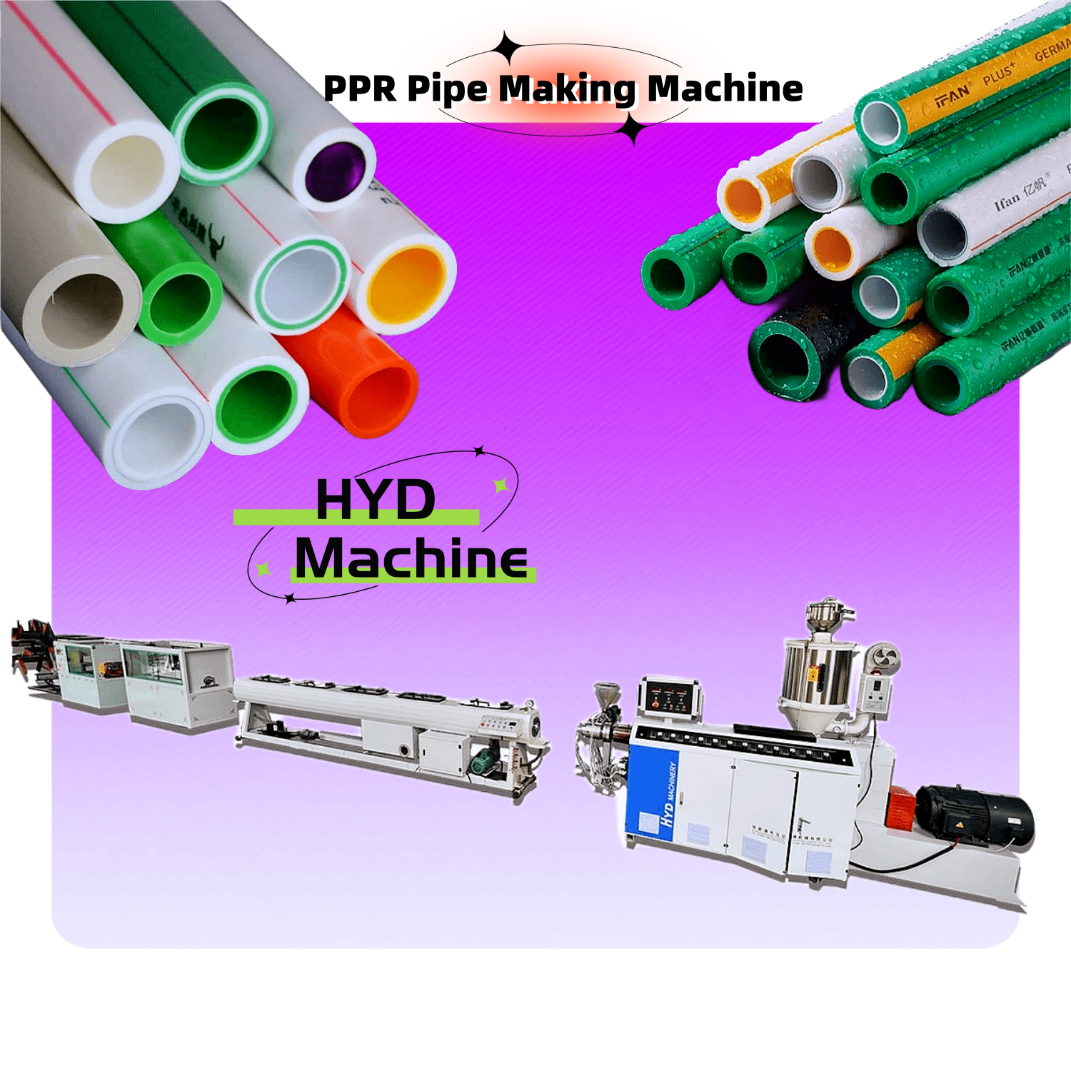 three layers ppr water pipe production line pp-h hot water pipe making machine