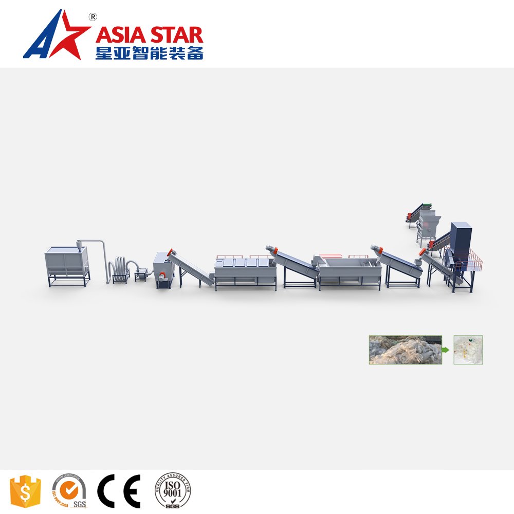Factory Cost 100-2000 KG/H PP PE Film Plastic Recycling Line Plastic Washing Line