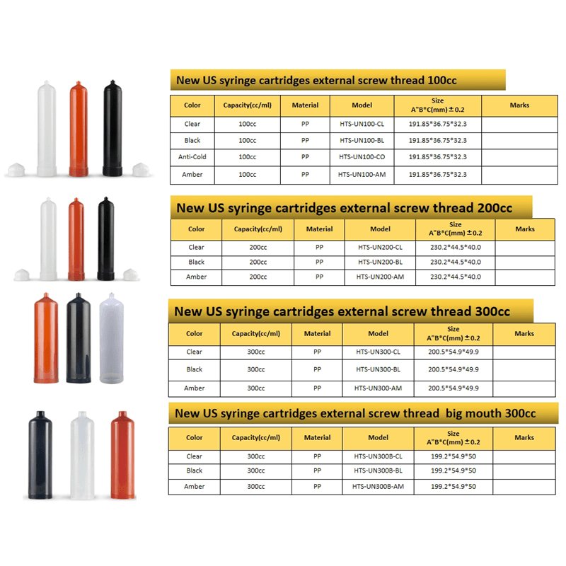 200cc glue dispenser syringe cartridge barrels outscrew cap black color for phone glue dispenser machine dispensing glue gun