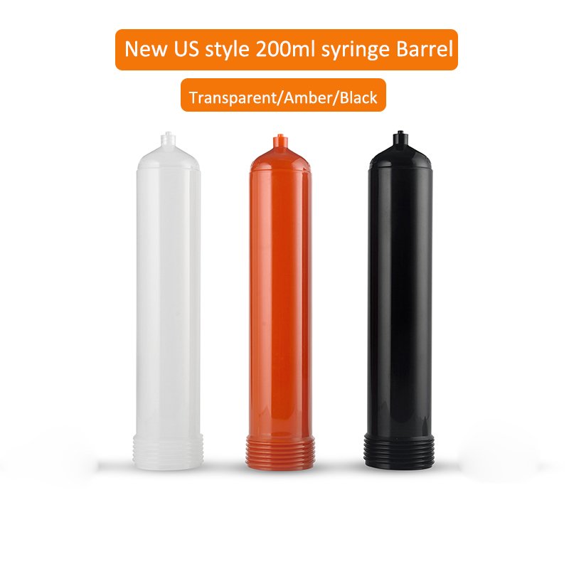 200cc glue dispenser syringe cartridge barrels outscrew cap black color for phone glue dispenser machine dispensing glue gun