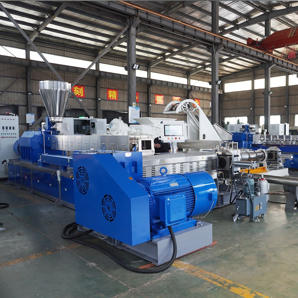 High quality PVC Cable Material Granulation Line PP PE Plastic Filler masterbatch Hot Cutting Pelletizing Machine
