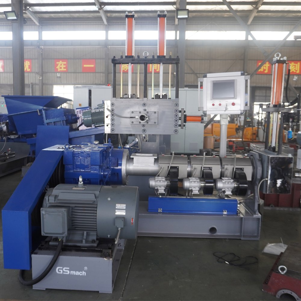 High quality PVC Cable Material Granulation Line PP PE Plastic Filler masterbatch Hot Cutting Pelletizing Machine