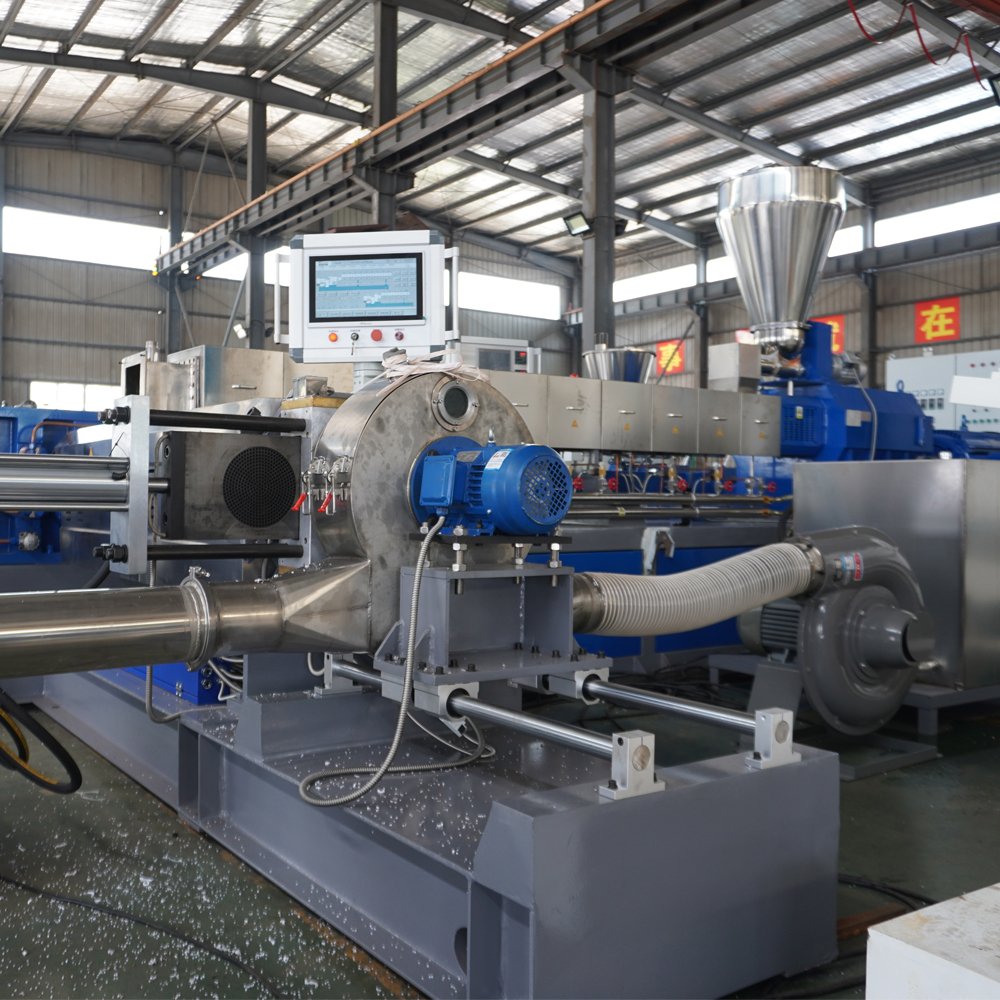 High quality PVC Cable Material Granulation Line PP PE Plastic Filler masterbatch Hot Cutting Pelletizing Machine