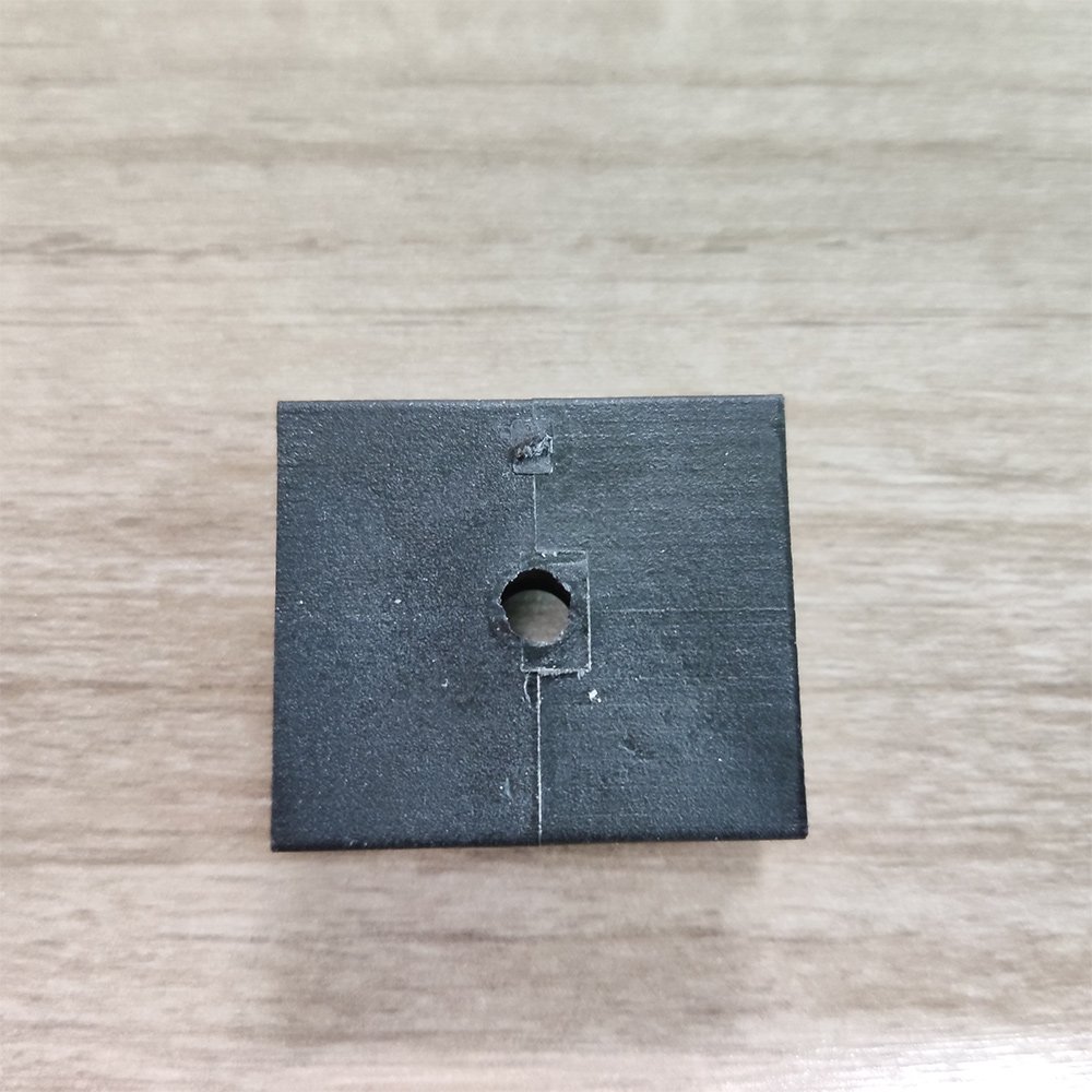 PP Plastic Block Fitting Black Drilling Molding Parts Screw Hold Customized Injection Molding Service