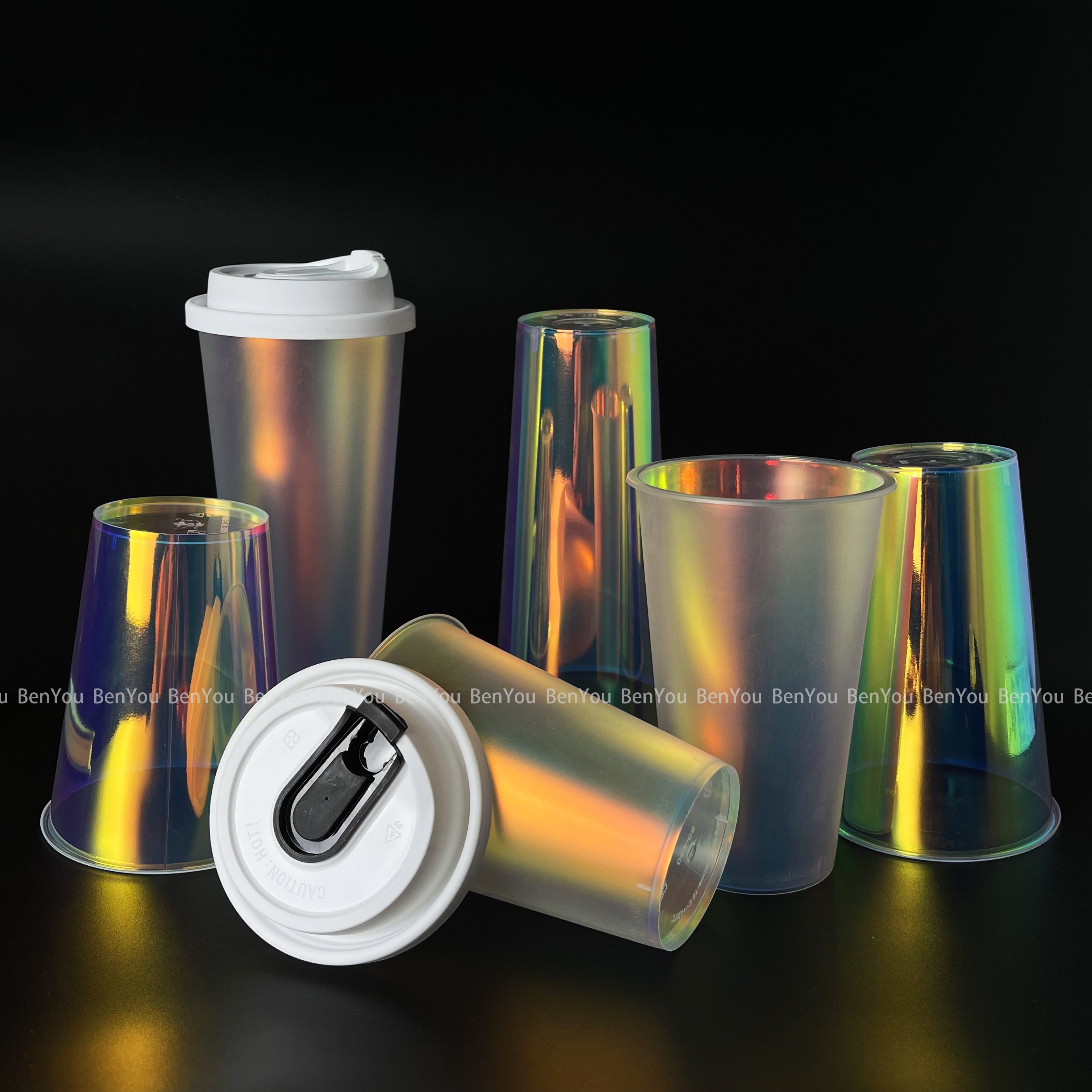 New Style Bright/Matte Film Silver PP Injection Molded Cup Cold Drink Disposable Reusable Plastic In Mold Cups