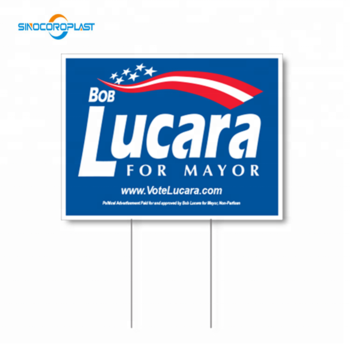 corrugated plastic yard lawn signs corflute for outside custom printed board 2025 campaign signs with h stakes