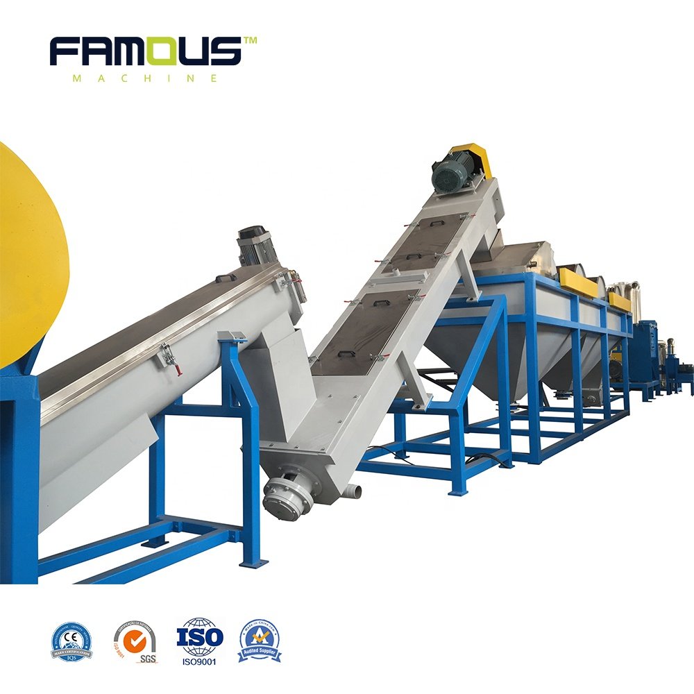 High Quality HDPE Bottle Barrel Recycling PP Bags Grinder Washing Machine PP PE Film Plastic Recycling Line