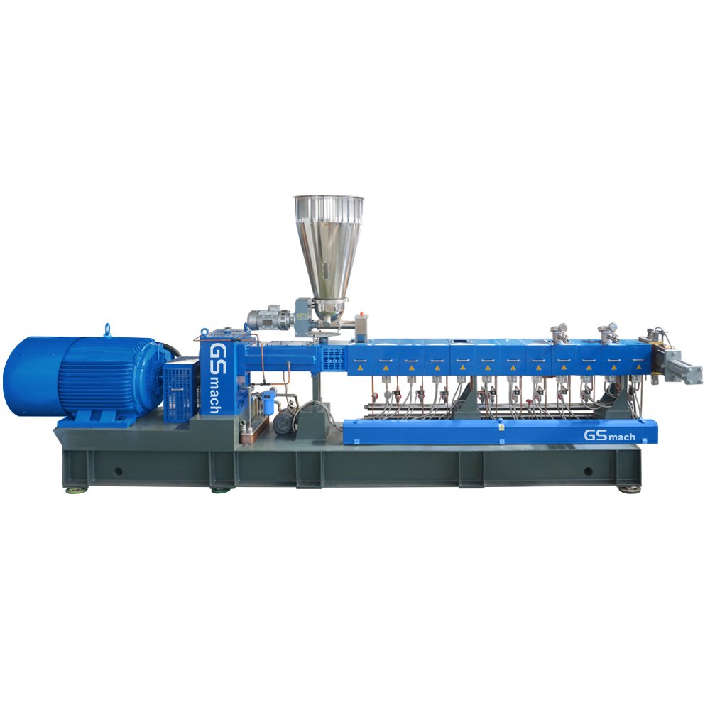 Caco3 filler masterbatch twin screw extruder PP PE plastic granules making machine