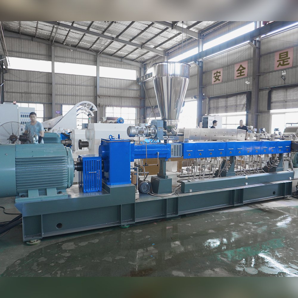 Caco3 filler masterbatch twin screw extruder PP PE plastic granules making machine