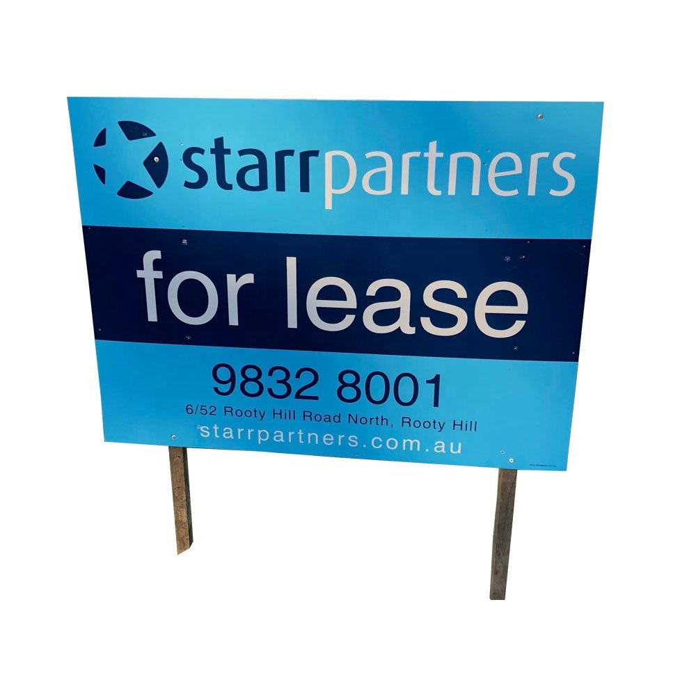Wholesale Customization Outdoor Waterproof H Stake Yard Signs Pp Corrugated Coroplast Plastic Signs
