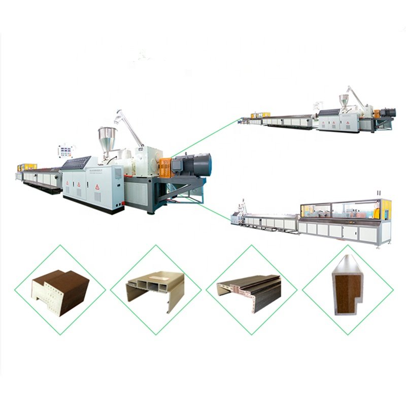 wood plastic production line /PP PE WPC decking extrusion /PVC WPC frame door board machine