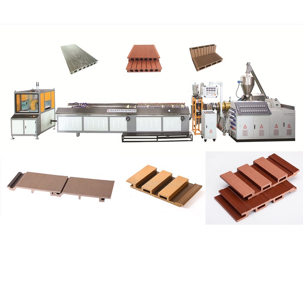 wood plastic production line /PP PE WPC decking extrusion /PVC WPC frame door board machine