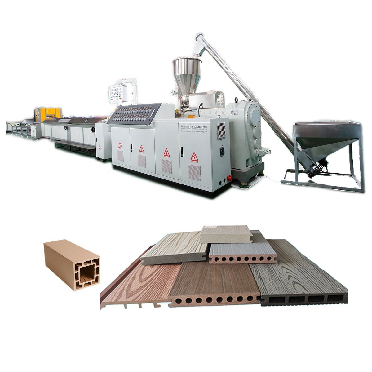 wood plastic production line /PP PE WPC decking extrusion /PVC WPC frame door board machine