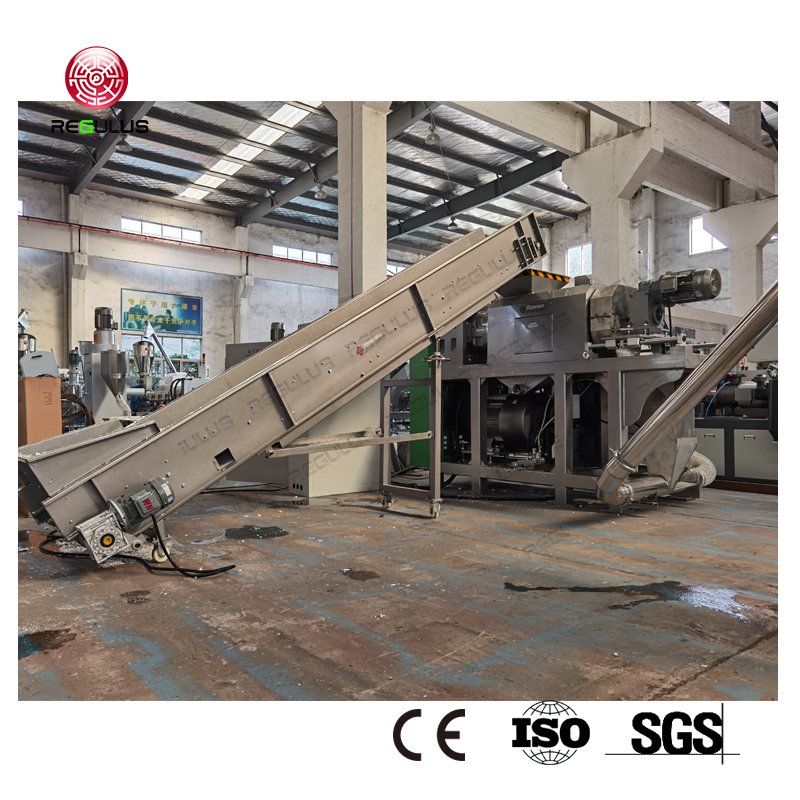 PE PP waste plastic film squeeze screw press dryer machine