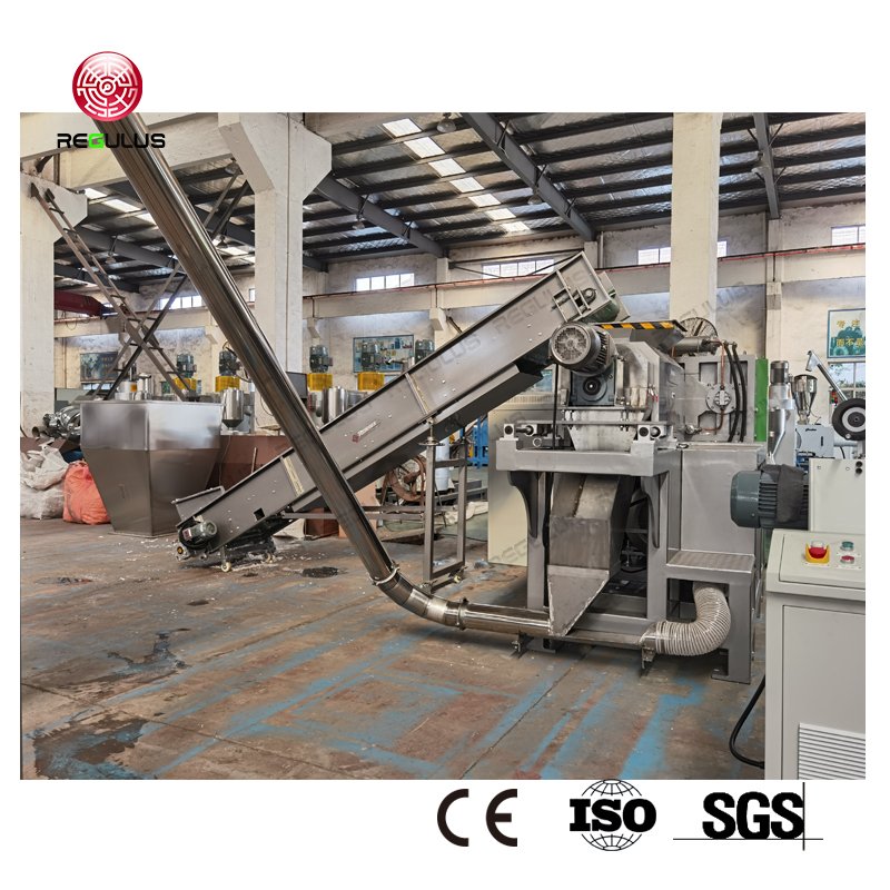 PE PP waste plastic film squeeze screw press dryer machine