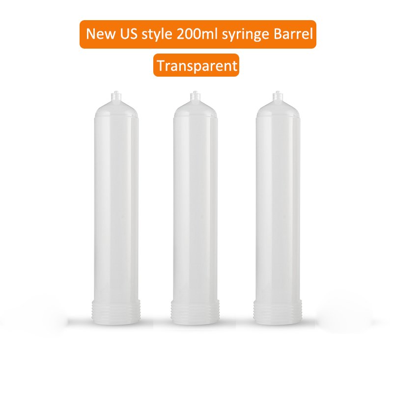 New US PP 200ml glue dispenser epoxy resin syringe barrel Big adhesive tube transparent