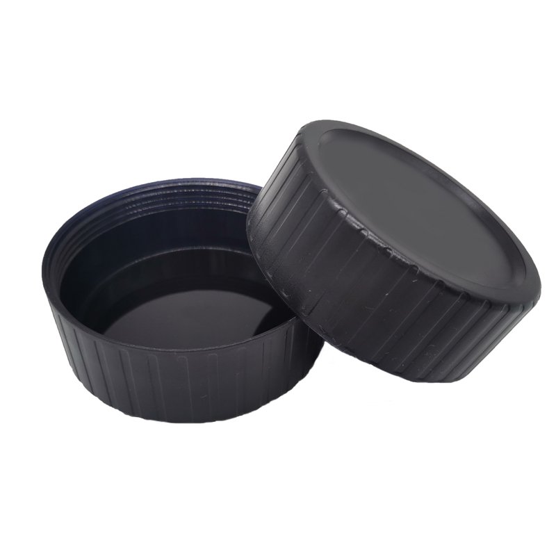 Customized custom Black Round Vertical Stripe Plastic Lid