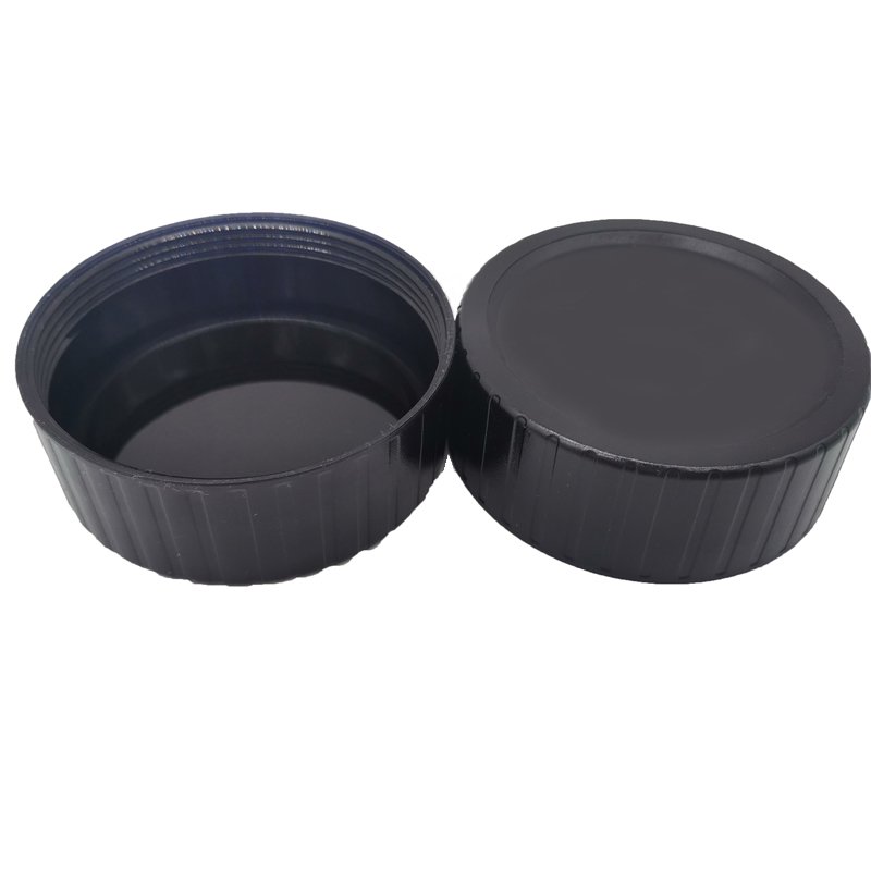 Customized custom Black Round Vertical Stripe Plastic Lid