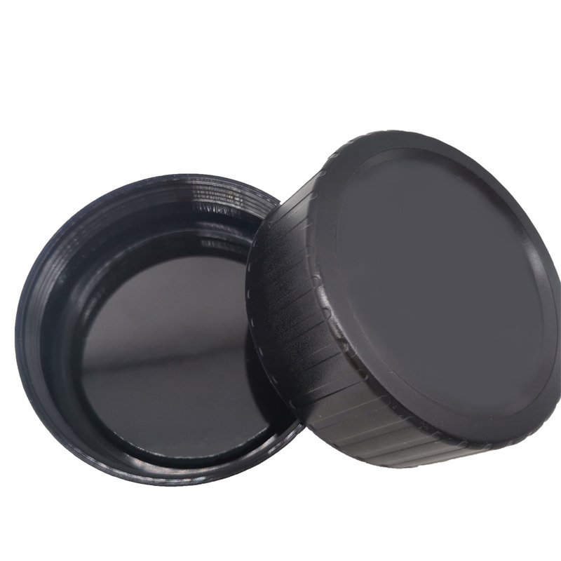 Customized custom Black Round Vertical Stripe Plastic Lid
