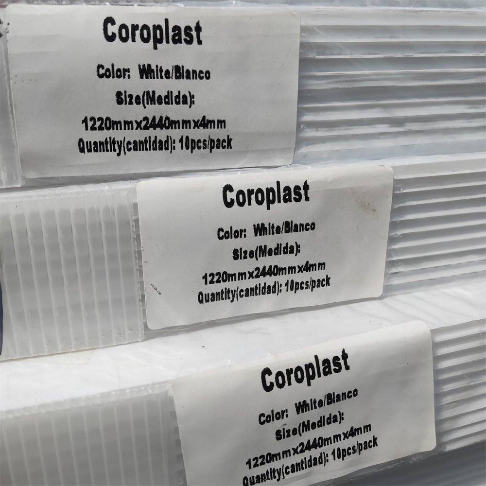 Alands Plastic PP Hollow Sheet 1220mm x 2440mm x 4mm Coroplast Sheet for Printing
