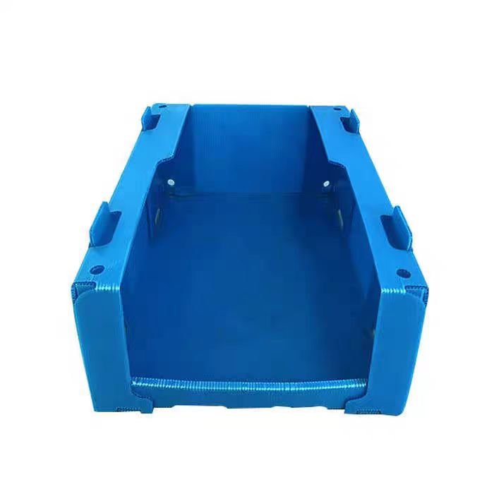 China Factory's Durable Stackable PP Corrugated Correx Plastic Bins Boxes Recyclable Stamping Embossing Varnishing Printing