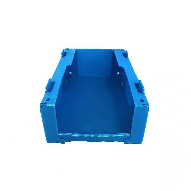 China Factory's Durable Stackable PP Corrugated Correx Plastic Bins Boxes Recyclable Stamping Embossing Varnishing Printing