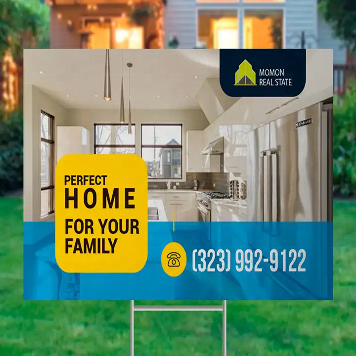 Waterproof 18x24 pp hollow board Plastic corrugated fluted yard sign coroplast lawn sign board with h-stakes