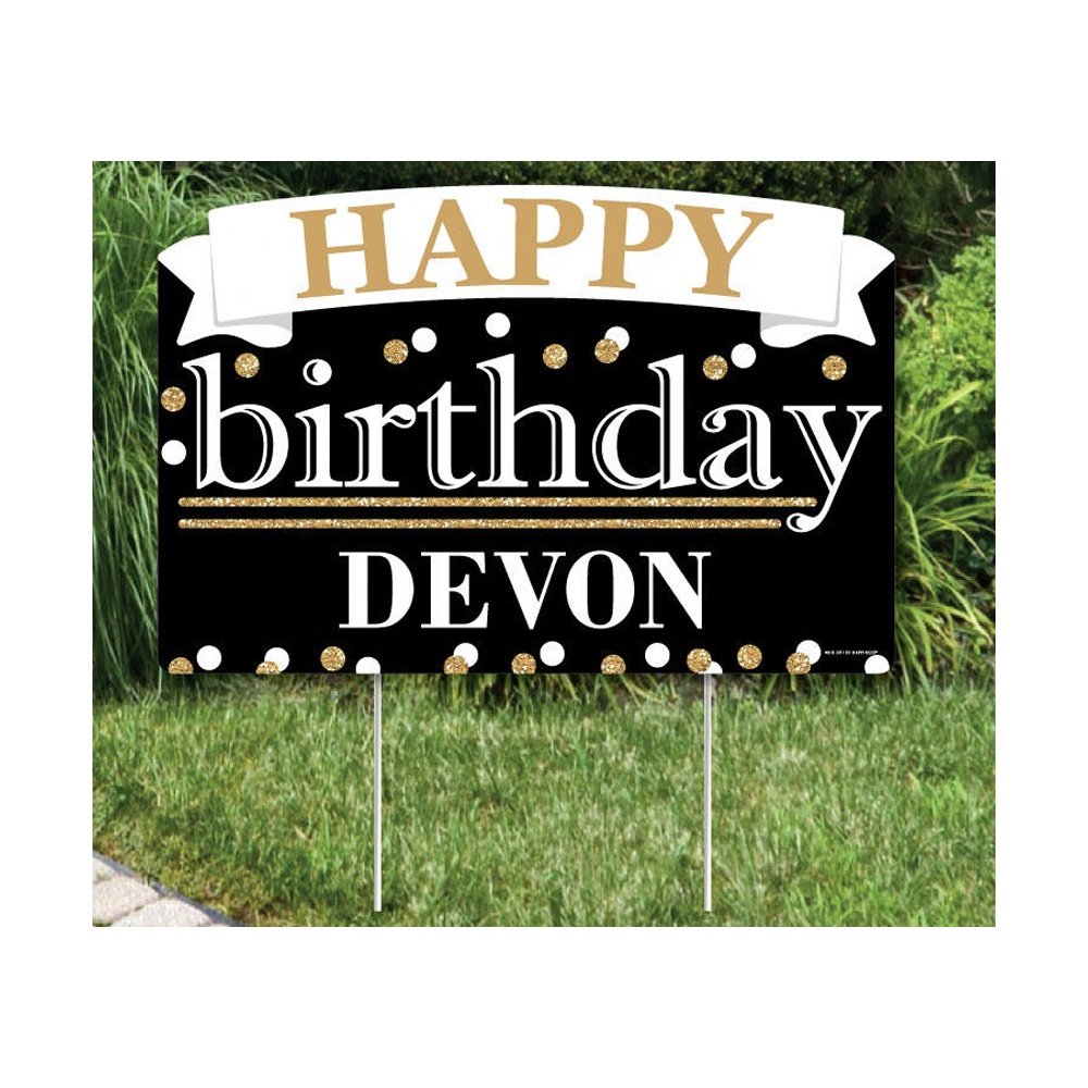 Birthday Party Supplies PP Front Yard Signs Decoration Hollow Board Outdoor Indicator Happy Birthday Letters