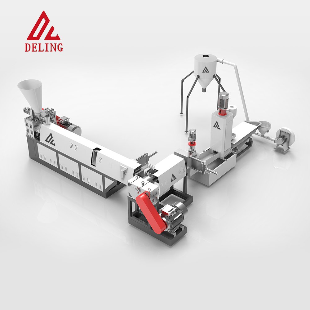 PP PE Soft Film HDPE Rigid Plastic Flakes Recycling Two Stage Granulating Pelletizing Line