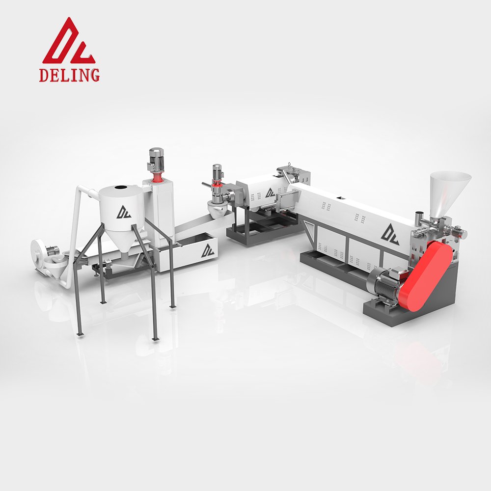 PP PE Soft Film HDPE Rigid Plastic Flakes Recycling Two Stage Granulating Pelletizing Line