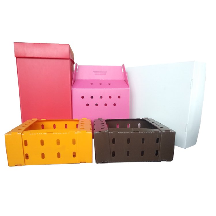 custom colorful foldable stackable waterproof plastic hollow corrugated sheet board pp turnover box for logistic transportation