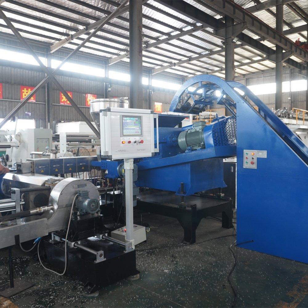 95 Kneader two stage PP fiberglass/ nylon granules extrusion line PP pellets granulation extruding machine
