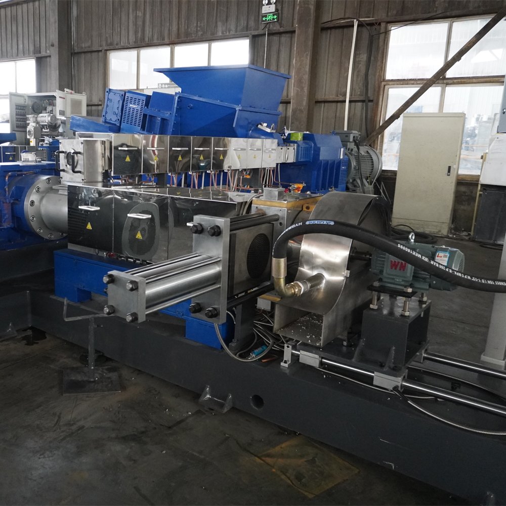95 Kneader two stage PP fiberglass/ nylon granules extrusion line PP pellets granulation extruding machine