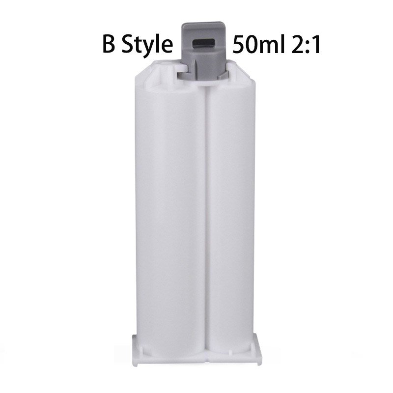 50ML 2:1 B style New Plastic AB Glue Dispensing Double Barrel Syringe cartridge two component