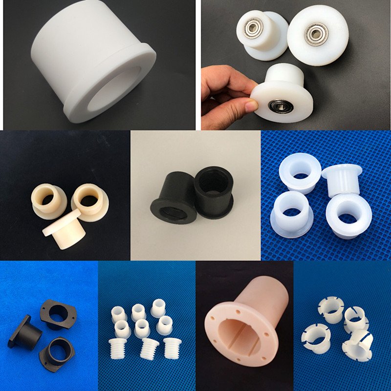 PTFE plastic bushing nylon flange insulating sleeve bush with spiral slot POM sleeves for bolts
