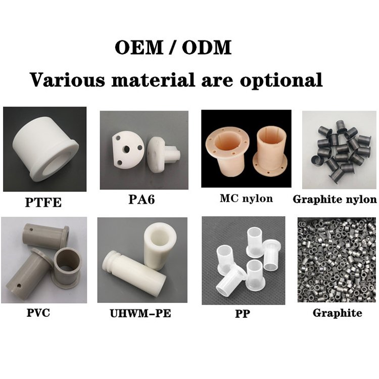 PTFE plastic bushing nylon flange insulating sleeve bush with spiral slot POM sleeves for bolts