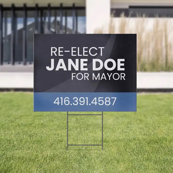 High Quality Outdoor Election Campaign Political Yard lawn Signs UV Printing Core flute pp hollow Board 18x24 with h-stakes