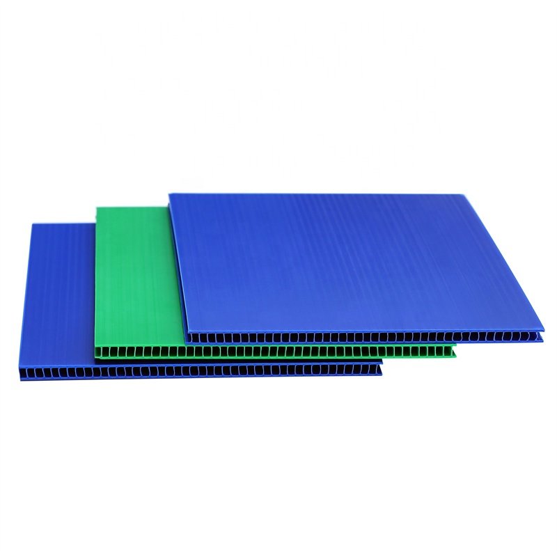2000x1000mm Blue 4mm Hygiene Reusable Sealed Sides Corners Virgin PP Corrugated Plastic Layer Pads for Beverage Industry