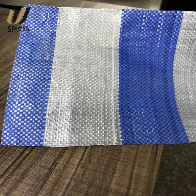 SP High Strength Blue White Stripe Cloth PE Waterproof Wide Coverage 100% Woven PE PP Tarpaulin