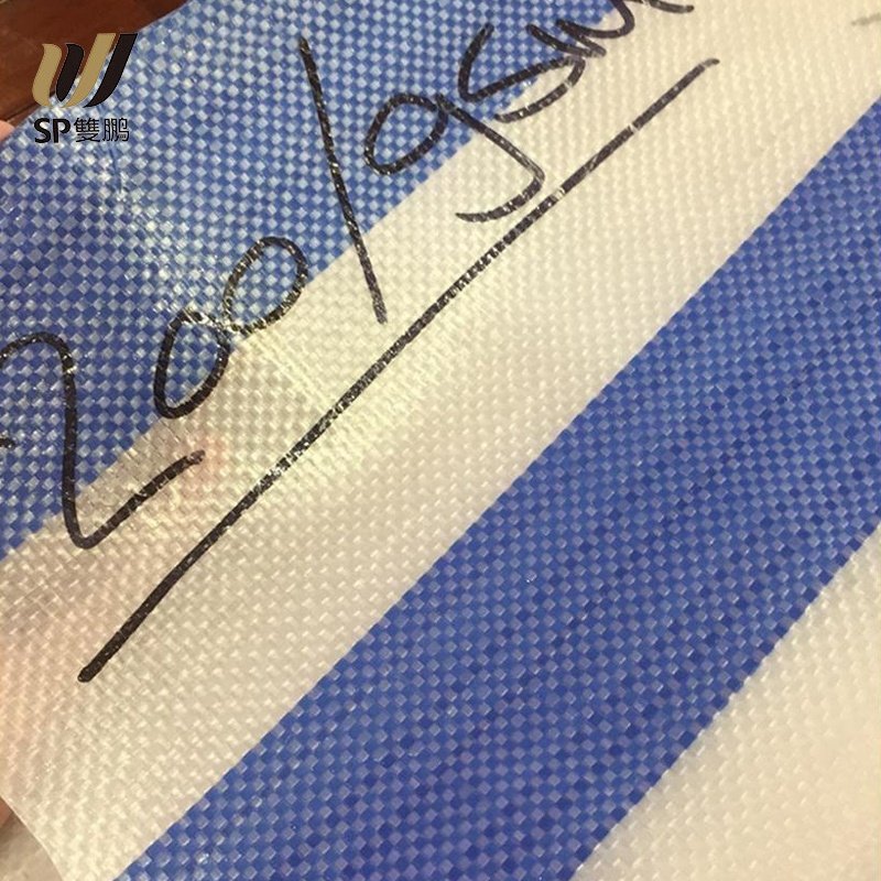 SP High Strength Blue White Stripe Cloth PE Waterproof Wide Coverage 100% Woven PE PP Tarpaulin