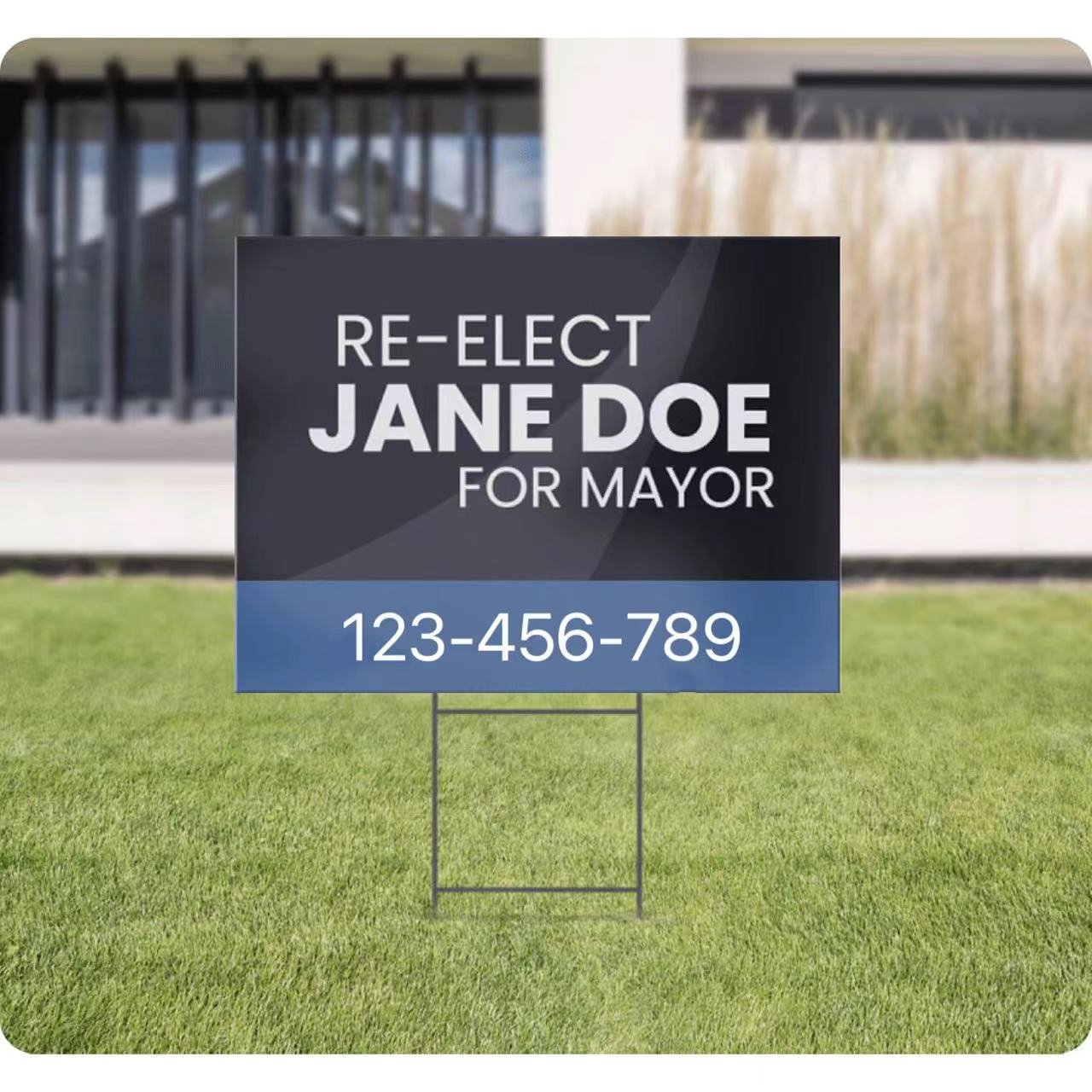 18"x24" PP hollow sheet outdoor campaign election political advertising yard sign with h-stakes pp display billboard