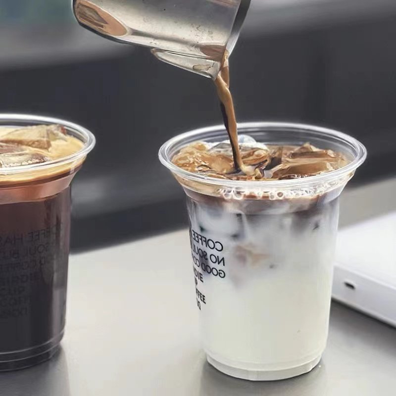 Wholesale Food Grade Transparent PP/PET Thick Disposable Plastic Cup Miketea Coffee Gold Drink Custom Logo Plastic Cup