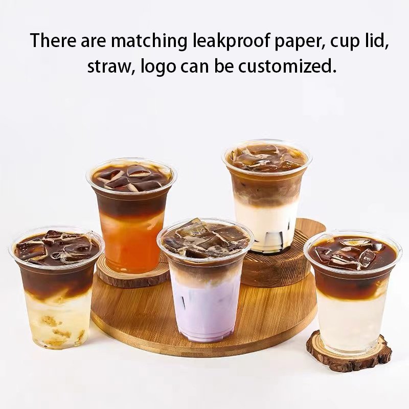 Wholesale Food Grade Transparent PP/PET Thick Disposable Plastic Cup Miketea Coffee Gold Drink Custom Logo Plastic Cup