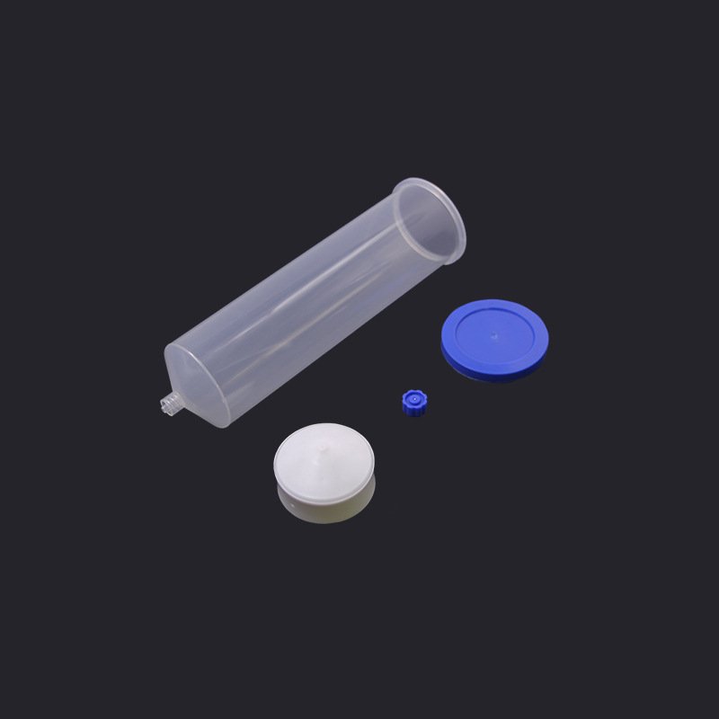 300ml glue dispenser syringe barrels luer screw cap black for polychloroprene adhesive dispensing machine amber color