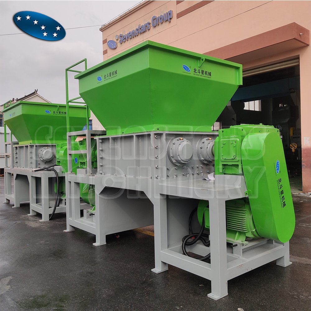 Plastic PP bags shredder machine / PP raffia rope double shaft shredder machine