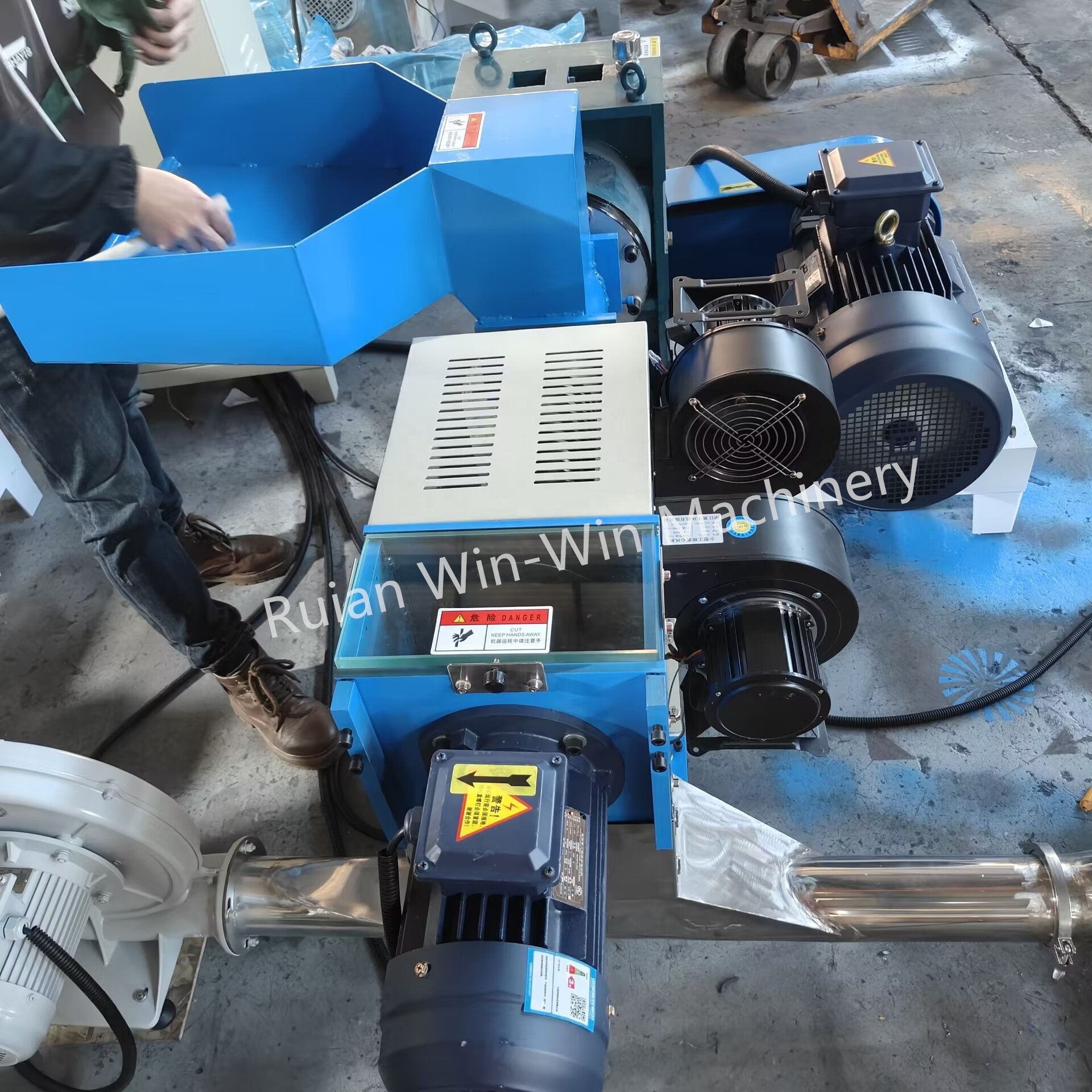 Mini small plastic pp ldpe hdpe film pelletizer film granulator air wind cooling recycling machine