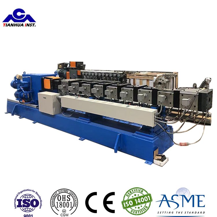 Pp Pe Pet Pc Pbt Abs Pvc Plastic Pellet Making Machine / Plastic Granules Twin Screw Extruder For Sale
