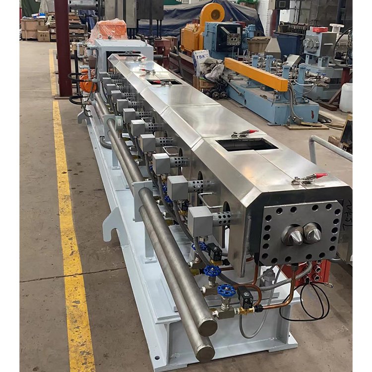 Pp Pe Pet Pc Pbt Abs Pvc Plastic Pellet Making Machine / Plastic Granules Twin Screw Extruder For Sale