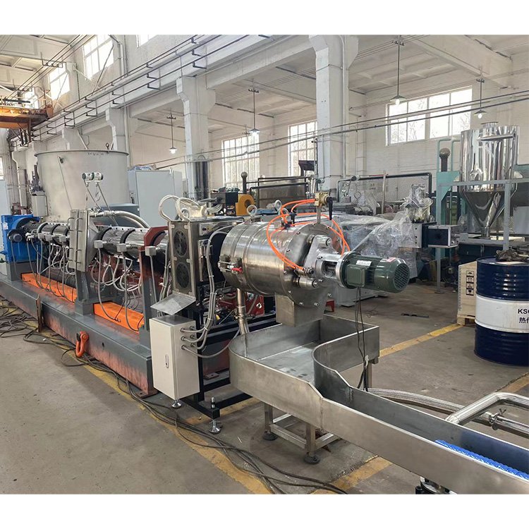 Pp Pe Pet Pc Pbt Abs Pvc Plastic Pellet Making Machine / Plastic Granules Twin Screw Extruder For Sale